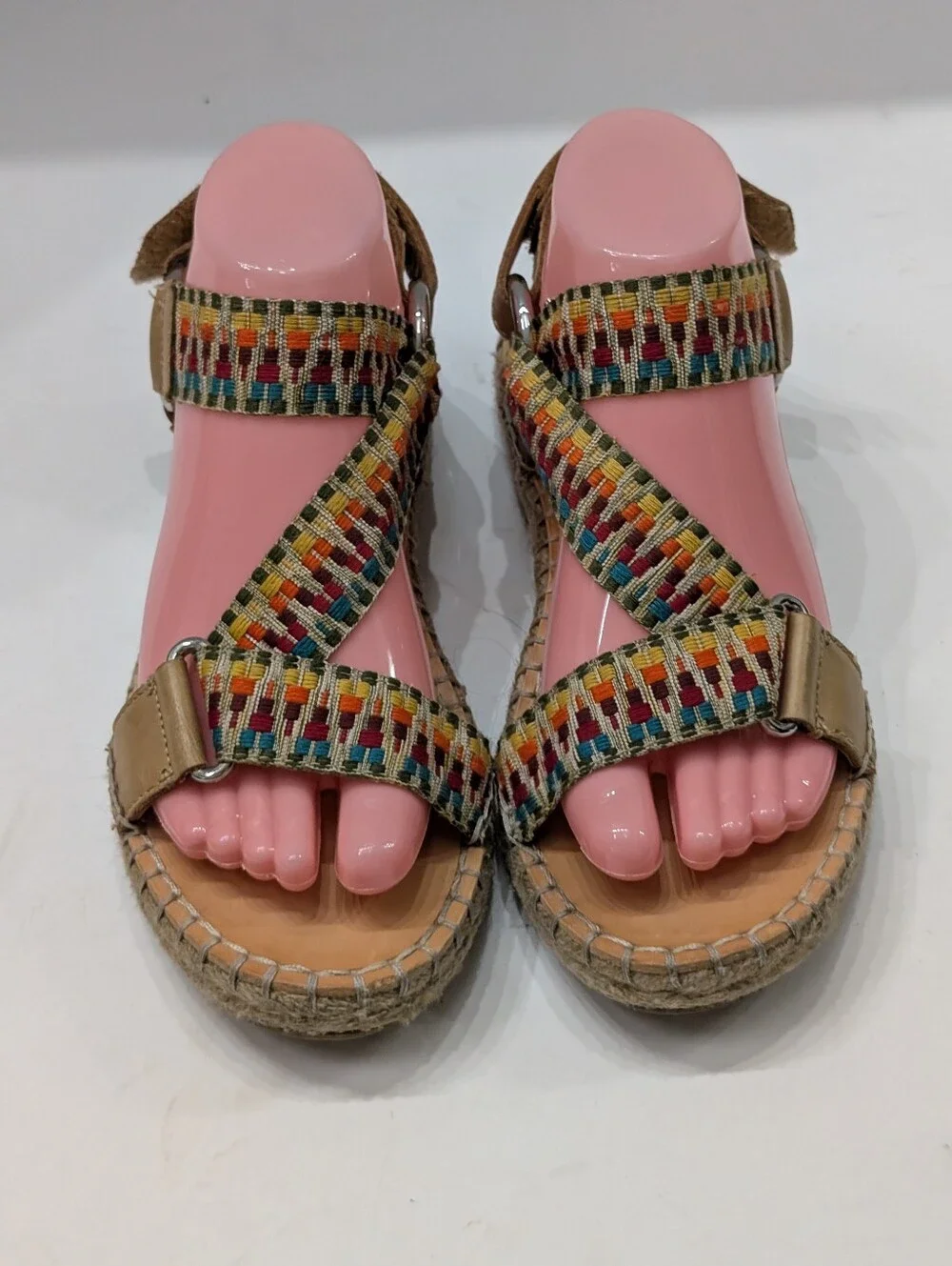Frye & Co. Women's 7 Adjustable Asymmetrical Sandals - Kole - Rainbow D1